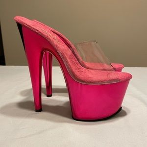 Pleaser Clear and Mirror Platform Sandel Heel